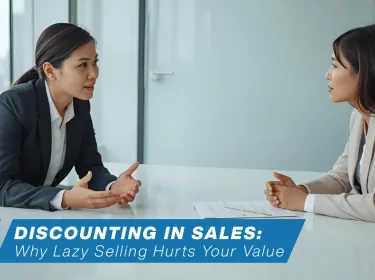 Sales professional explaining value instead of discounting in sales